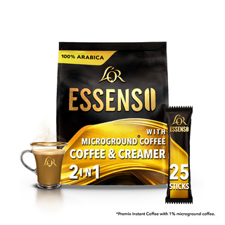L'OR ESSENSO Coffee & Creamer with Microground Instant 2in1 Coffee, 25 Sticks 
