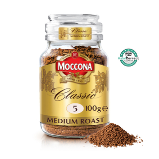 MOCCONA Classic Medium Roast Intensity 5 Freeze Dried Instant Coffee, 100g