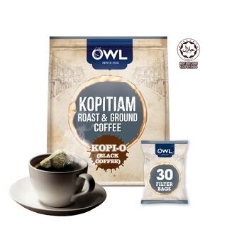 OWL Kopitiam Roast & Ground Coffee Kopi-O, 30 sachets