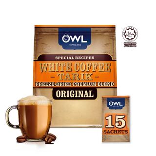 OWL 3in1 Instant White Coffee Tarik Original, 15 sachets