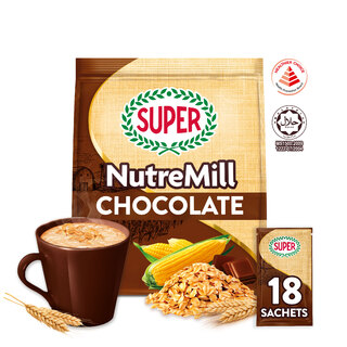 SUPER NutreMill Chocolate, 3in1 Cereal, 18 sachets