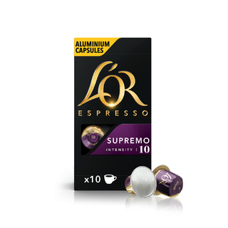 L’OR Espresso Supremo Intensity 10 Nespresso®* Compatible Coffee Capsules, 10 capsules per pack