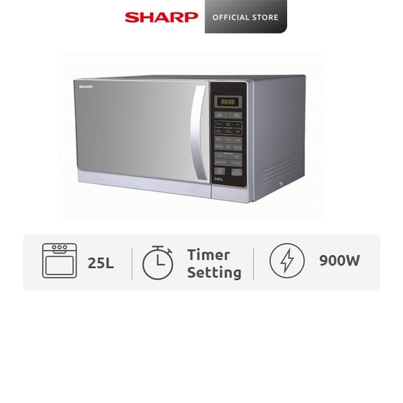 SHARP 25L Microwave Oven with Grill 900W - R-72A1(SM)V