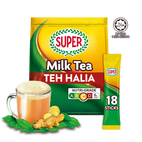 SUPER 3in1 Teh Halia - Ginger Milk Tea, 18 sticks
