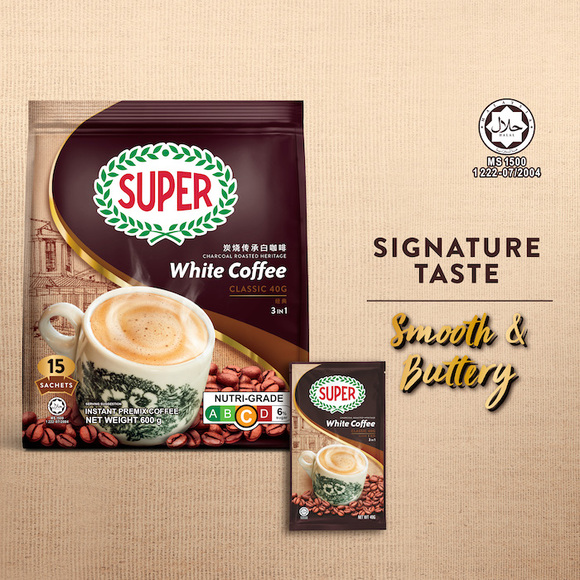 SUPER White Coffee 3in1 Classic, 15 sachets