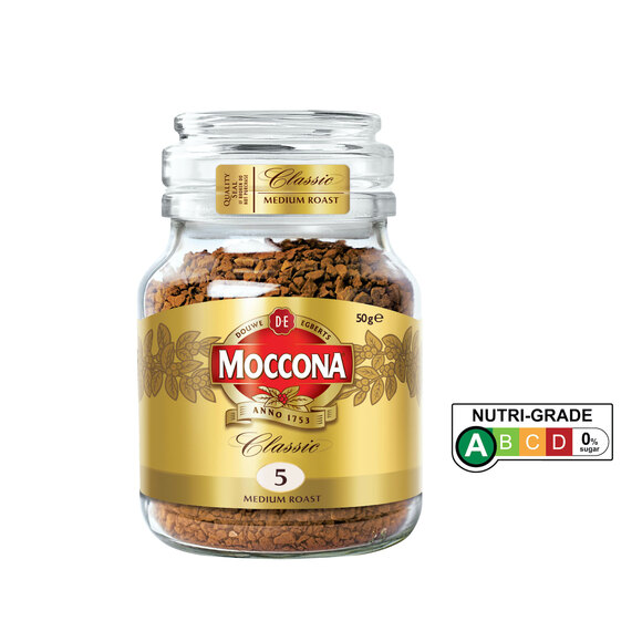MOCCONA Classic Medium Roast Intensity 5 Freeze Dried Instant Coffee, 50g