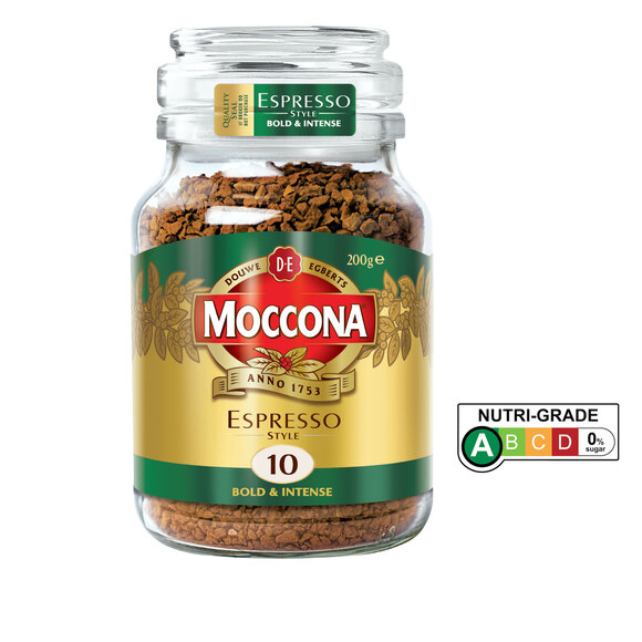 MOCCONA Espresso Style Intensity 10 Freeze Dried Instant Coffee, 200g