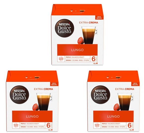 Nescafe Dolce Gusto Lungo Coffee Capsules x 3