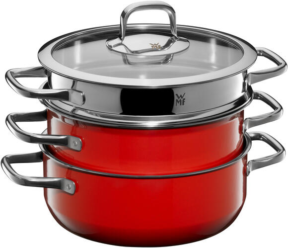WMF Fusiontec Compact Red Pot set, 3-pieces 0515625290