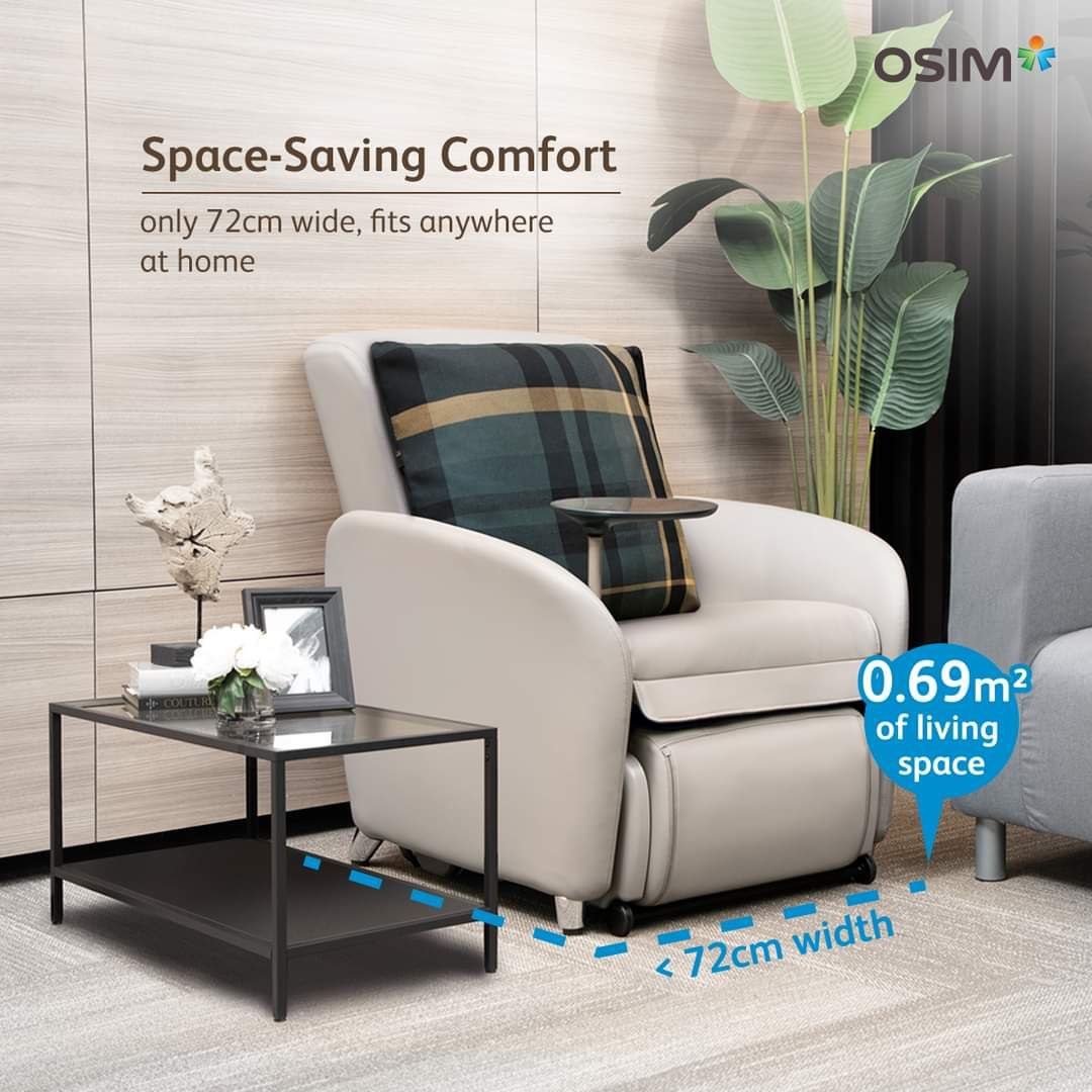 OSIM uDiva 3 (Grey) Transformer Smart Sofa + Cushion Cover (Tartan)