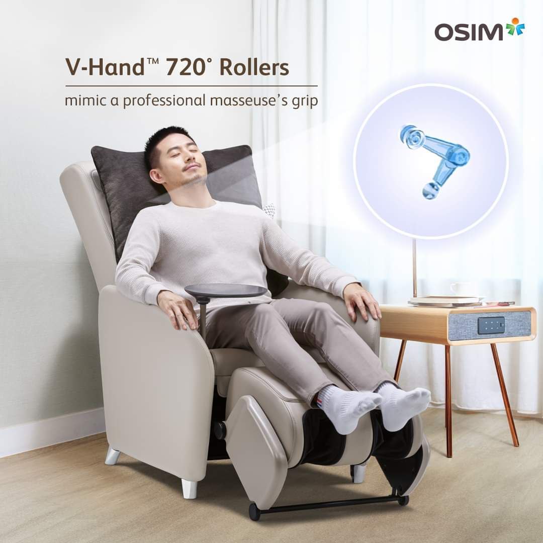 OSIM uDiva 3 (Brown) Smart Sofa + Cushion Cover (Herringbone)