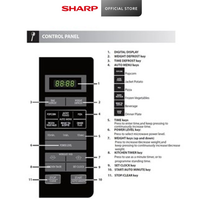 SHARP 20L Microwave Oven R-22A0(SM)V