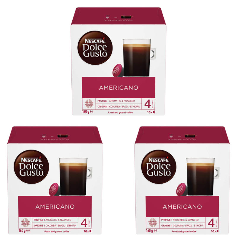 Nescafe Dolce Gusto Americano Coffee Capsules x 3