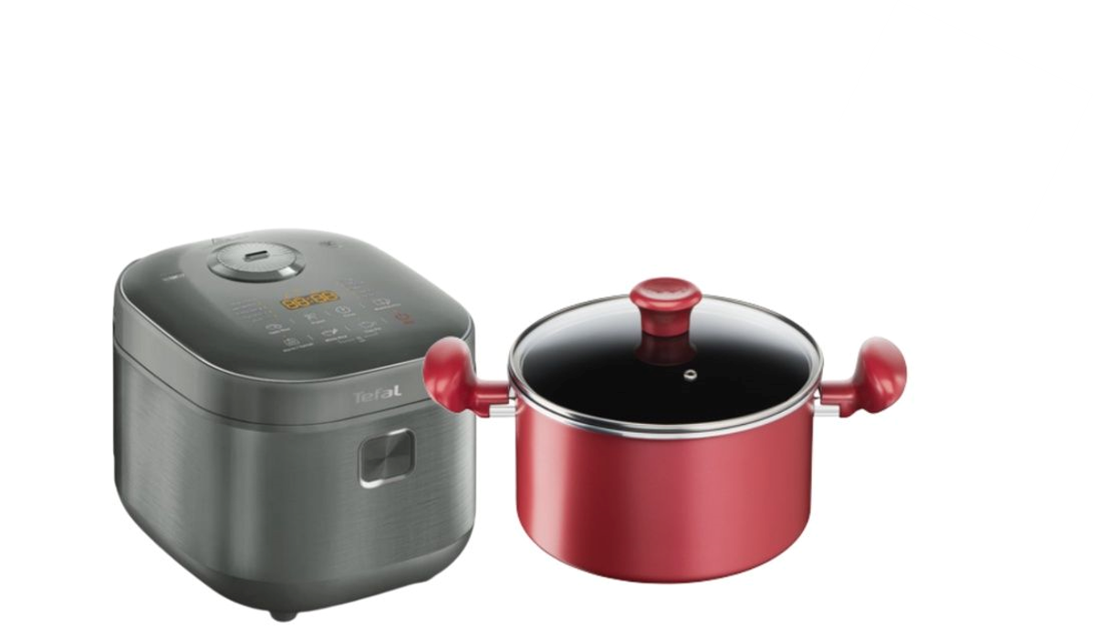 Tefal Rice Master Induction 1.8L Rice Cooker + Tefal So Chef Stewpot 22cm w/Lid RK818A + G13545
